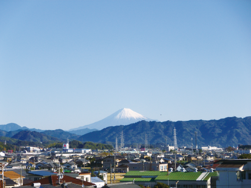 富士山が望める屋上テラス